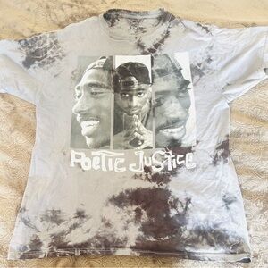 Justice Tie-Dye Poetic Justice Graphic Tee in Gray and Black